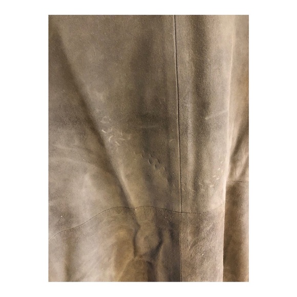 Beautiful vintage camel leather Gray  coat unisex. size 44 - Picture 8 of 8